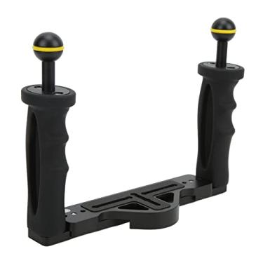 Imagem de Suporte para luz de vídeo, almofada antiderrapante com alça dupla à prova d'água ergonômica para câmera subaquática para filmagem subaquática