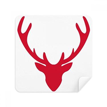 Imagem de Pano de limpeza de tela de tecido de camurça com estampa de avatar de alce de Natal, pacote com 2