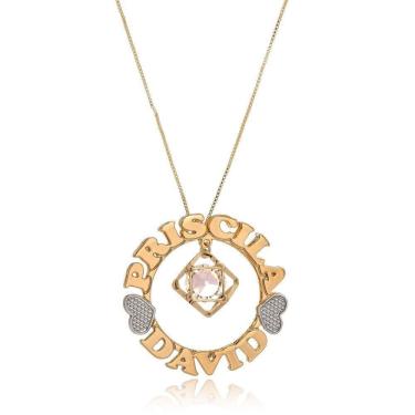 Imagem de Colar Mandala Envolvido Pelos Nomes E Pingente Cubico Com Ponto De Luz Em Zircônia