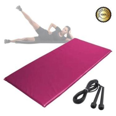 Imagem de Colchonete De Academia Em Espuma + Corda De Pular Fitness