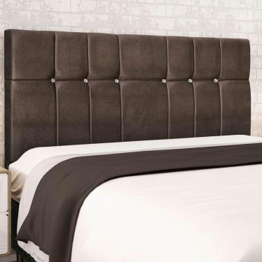 Imagem de Cabeceira Casal Jbe Opala 144cm Bege Cama Box 138cm Marrom