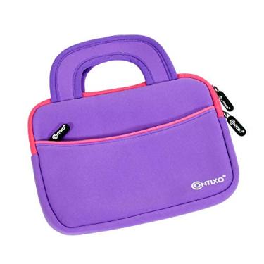 Imagem de Contixo Bolsa protetora de 25,4 cm – Compatível com tablets infantis K102 e K103, capa de transporte à prova de choque e resistente à água (roxa)