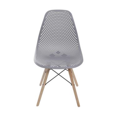 Imagem de Cadeira Base Madeira Colmeia OR Design Cinza