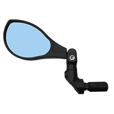 Imagem de Hafny Espelho de extremidade de barra 2021, lente de vidro de grau automotivo HD, superfície grande, à prova de quebra, ajustável em vários ângulos, espelhos de bicicleta eletrônica, (HF-M902LB-FR08 (lado esquerdo, vidro azul))