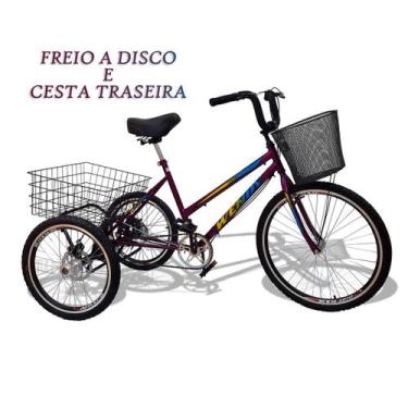Imagem de Bicicleta Triciclo Deluxe Wendy Aro 26 Completo Violeta