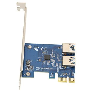 Imagem de PCI E 1X para adaptador externo 2 PCI E USB 3.0, alta estabilidade Boa flexibilidade Placa de expansão PCI E 1 a 2 Fácil instalação para quebrar o Ethereum