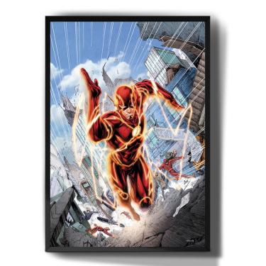 Imagem de Quadro decorativo Emoldurado Desenho Dc Comics Flash Super heroi para sala quarto