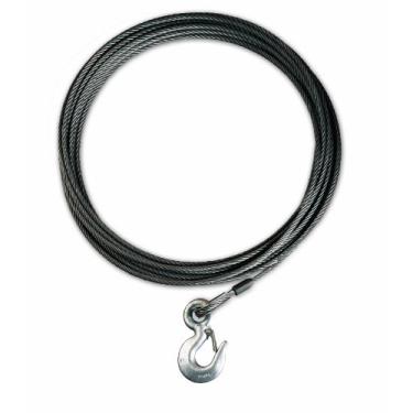 Imagem de WARN Acessório de guincho 24891: Cabo de aço de grau industrial EIPS com gancho, diâmetro de 0,63 cm x 1,52 m de comprimento, capacidade de 3,1 kg