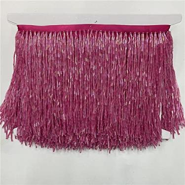 Imagem de 2 metros/lote Fringe Bead Tassel Tassels Trim Lace 15 cm de largura para acessórios DIY Home Textile Dance Ribbon, Rose, 2 Metros