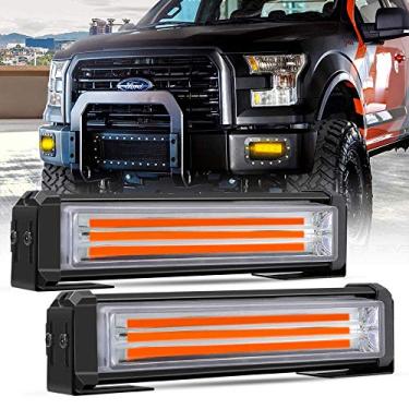 Imagem de 18W COB LED Carro Lâmpada de Aviso de Perigo de Emergência Piscante Barra de Luz Estroboscópica Âmbar 2 PÇS Carro Emergência Luz Piscante Perigo Aviso COB Lâmpada Âmbar