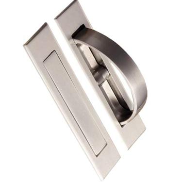 Imagem de Alças de armário invisíveis XMHF, pacote com 2 alças ocultas de Tatami de liga de zinco com rotação de 180°, puxadores de armário de gaveta de armário