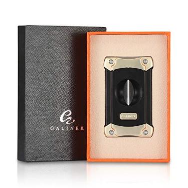 Imagem de Yajun Cortador de charuto de aço inoxidável Guilhotina afiada com perfuradores Ferramenta de charuto multifuncional portátil com caixa de presente, ouro