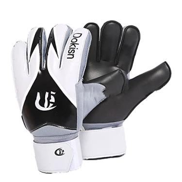 Imagem de Luvas de goleiro de goleiro kit de treinamento de futebol de aderência forte respirável látex esportes ao ar livre luvas de futebol para evitar lesões, preto, 8 (comprimento: 18 cm)