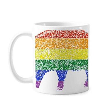 Imagem de Rainbow Gay Lésbica Porco LGBT Caneca Cerâmica Café Porcelana Utensílios de Mesa