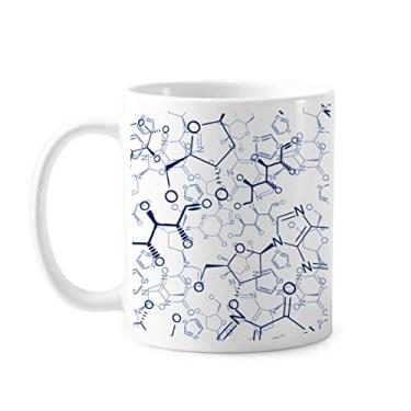 Imagem de Caneca abstrata azul química estrutura molecular cerâmica café porcelana xícara louça louça
