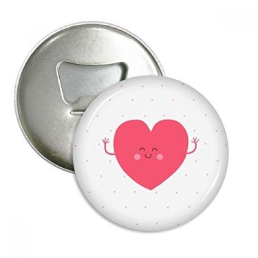 Imagem de Dia dos Namorados Rosa Bonito Sorriso Abridor de Garrafas Ímã de Geladeira Emblema Multifuncional