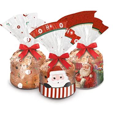 Imagem de Embalagem Para Panetone, Cromus, 500 g, Saco, Decorado, Pacote com 100