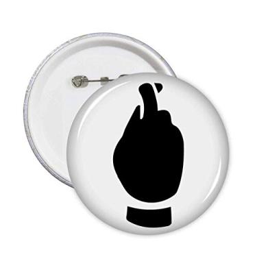 Imagem de Emblema com contorno de gestos preto padrão pinos crachá botão decoração acessório 5 peças