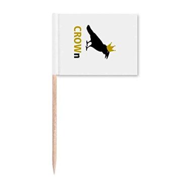 Imagem de Coroa de corvo animal asa art déco presente moda palito bandeiras marcadoras decoração de festa