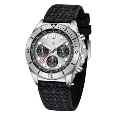 Imagem de HaiQin Pagani Design Relógio masculino profissional com cronógrafo, movimento de quartzo japonês, safira sintética, com bola de aço inoxidável, 100 m, impermeável, casual, moderno,