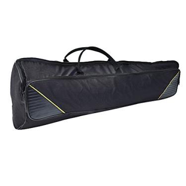 Imagem de Estojo para trombone, bolsa de trombone de 86 x 33 x 11 cm, tecido Oxford protege o instrumento musical de batidas durante o transporte e transporte para músicos de alta/tenor (preto)