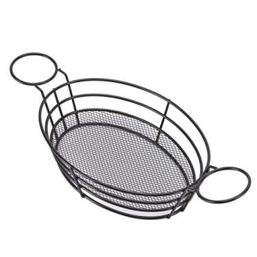 Imagem de Cesta de Lanche, Cesta de Legumes Em Aço Inoxidável 304 para Restaurante (Forma oval com alça)