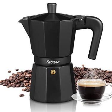Imagem de Yabano Cafeteira para fogão, 3 xícaras, cafeteira Moka, café italiano para fogão a gás ou cerâmica elétrica, cafeteira italiana para cappuccino ou latte