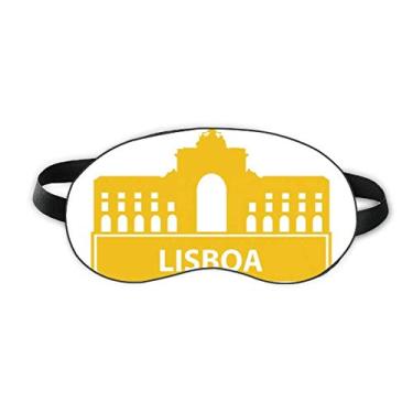 Imagem de Lisboa Portugal Yellow Landmark Sleep Eye Shield Soft Night Vlindfold Shade Cover
