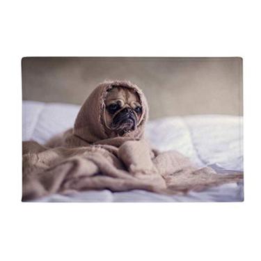 Imagem de DIYthinker Bulldog Pet Animal Lonely Tapete antiderrapante para porta de banheiro