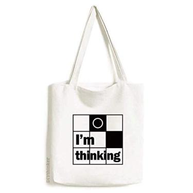 Imagem de I'm Thinking Citação Art Deco presente moda sacola sacola de compras bolsa casual bolsa de mão