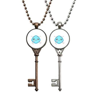 Imagem de OFFbb-USA Colar com chave de expressão de cabeça agressiva confusa, joia para decoração de casal