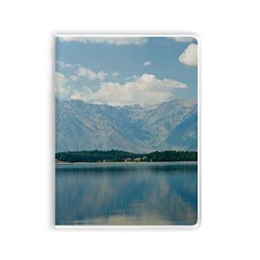 Imagem de Diário de capa macia para caderno Mountain River Forest Reflection Sky Cloud
