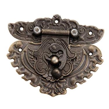 Imagem de 1 pc 86x75mm Antique Bronze Ferro de Ferro Decorativo Jóias De Presente De Vinho Caixa De Madeira Mala Caso Hasp Latch Hook com parafusos YYDFPIIA