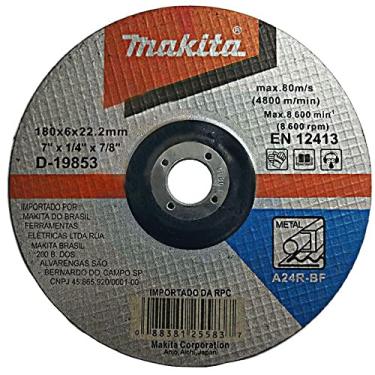 Imagem de Disco de desbaste para metal 7" x 1/4" x 7/8" 5 peças - Makita