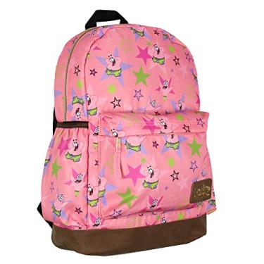 Imagem de INTIMO Nickelodeon Bob Esponja Calça Quadrada Patrick Star Mochila de Viagem Escolar com Parte Inferior de Couro Sintético
