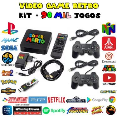 Imagem de Vídeo Game Retro 34.000 mil Jogos + 2 Controles 64GB premiun