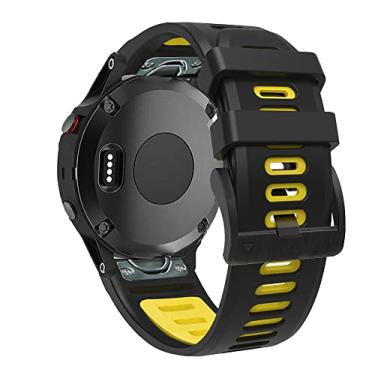 Imagem de TIOYW Pulseira elástica de nylon para Garmin Fenix 5/5X Plus 6 6X Pro Tactix Delta Smart Bracelet 26mm Quick Easy Fit Wristband (Cor: E, Tamanho: 26mm Fenix 6X 6XPro)