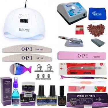 Imagem de Kit Piubella Para Unhas De Fibra Micromotor Beltec E Cabine