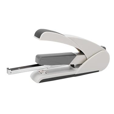 Imagem de Mini grampeador, formato de grampeador 246 266 ergonômico com cesto de armazenamento de agulhas para escritório para desktop 5852 branco (cinza)