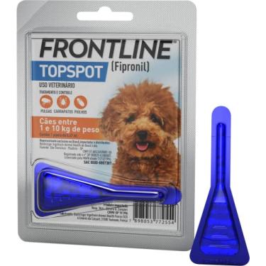 Imagem de Frontline Antipulgas e Carrapatos Topspot para Cães de 1 a 10kg, azul