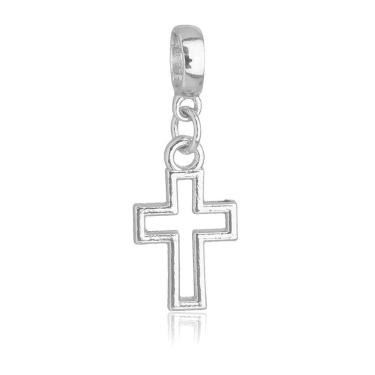 Imagem de Pingente Berloque Cruz Vazada Pandora Banhado a Prata 925