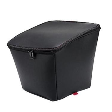 Imagem de Tachiuwa Cesta dianteira dobrável para bicicleta com bolsa pu, cesta de quadro de bicicleta de liberação rápida, bolsa dianteira removível, suspensão traseira, Estilo d