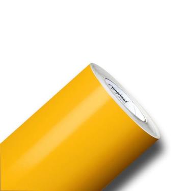 Imagem de Vinil Adesivo 3 metros x 50cm Amarelo Ouro A Prova D'água Para Envelopamento de Geladeira Móveis