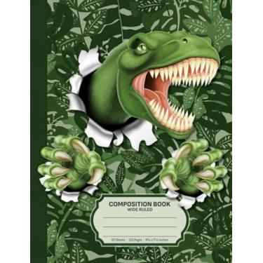 Imagem de Composition Book: T-Rex Dinosaur School Notebook - 110 Pages Wide-Ruled