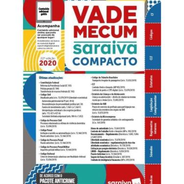 Imagem de Livro Vade Mecum Saraiva Compacto - Brochura - 22A Ed - 2020