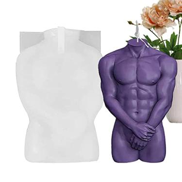 Imagem de Shakven Molde de silicone para corpo masculino - Molde de vela de forma de corpo de mulheres tímidas nuas 3D - Molde de de argila para mulheres gordas nuas para escultura em gesso de resina