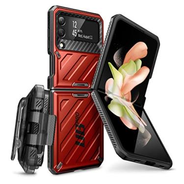 Imagem de Capa Anti Impacto Supcase Modelo Unicorn Beetle Pro Compatível com Galaxy Z Flip 4 6.7 Pol (Vermelho)