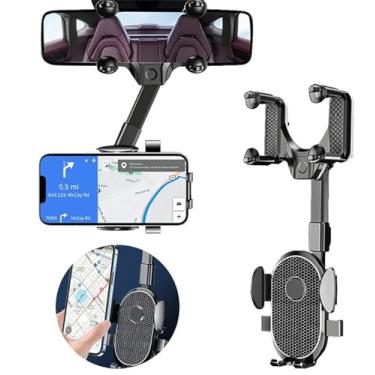 Imagem de Voltstech Suporte de telefone para carro, suporte de telefone para espelho retrovisor, suporte de telefone giratório e retrátil para carro compatível com iPhone Samsung todos os celulares de 4 a 7 polegadas