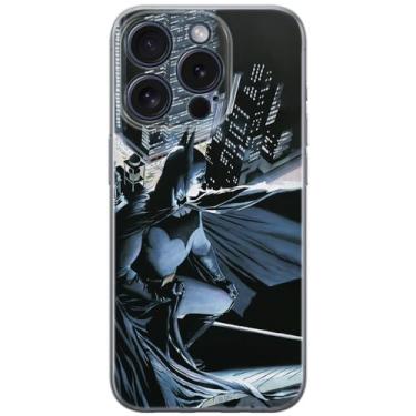 Imagem de ERT GROUP Capa de celular para iPhone 15 PRO original e oficialmente licenciada DC padrão Batman 004 perfeitamente adaptada à forma do celular, capa feita de TPU