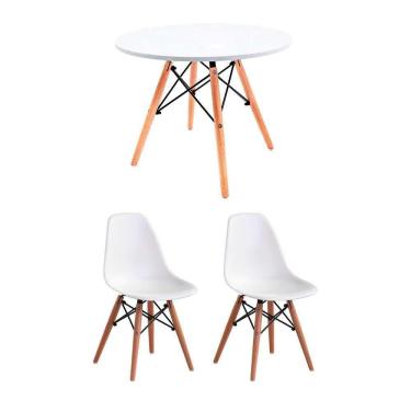 Imagem de conjunto de mesa infantil well com 2 cadeiras eames branco